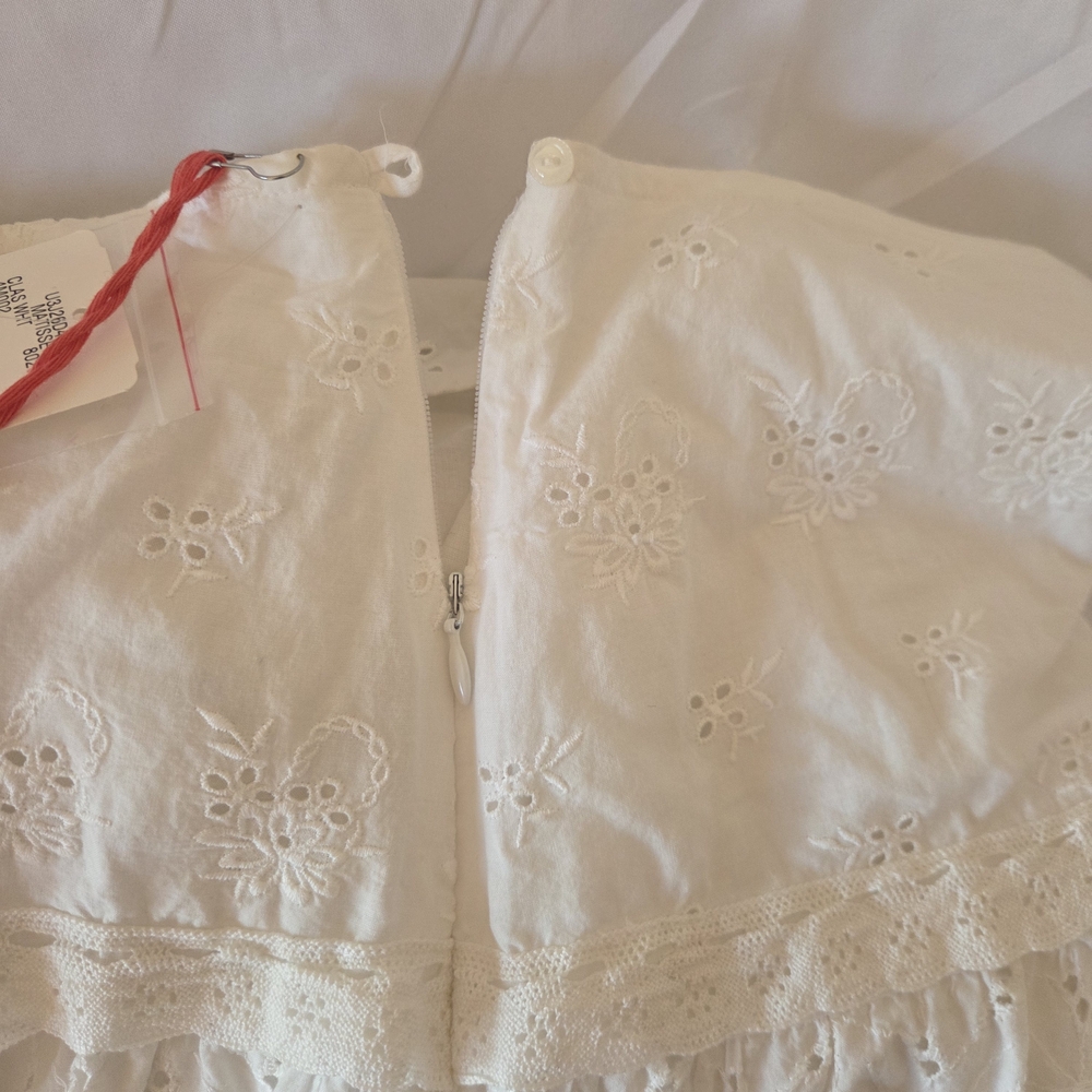 Ralph Lauren White Eyelet Lace Skirt 100% Cotton Knee Length Zipper Closure Sz8 - Picture 11 of 15